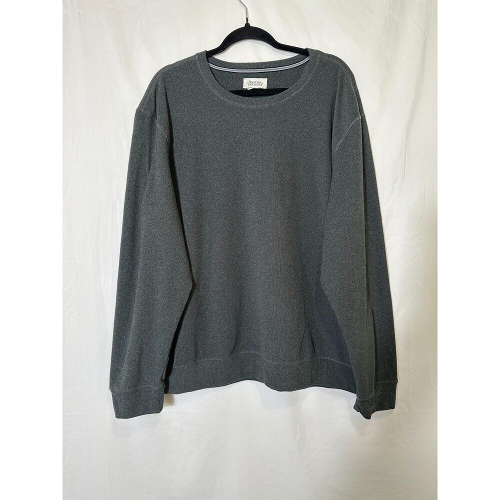 Boston Traders Men's Dark Gray Ribbed Knit Sweatshirt, Size XXL